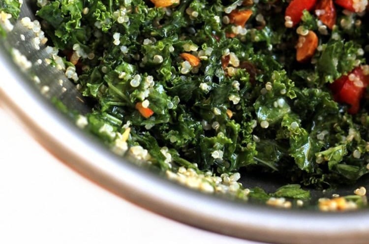 kale, spinach, and quinoa salad